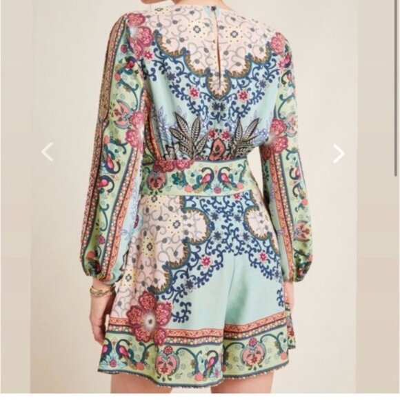 FARM Rio Anthropologie Caversham Floral Dress Romper XS X- Small - Picture 3 of 4